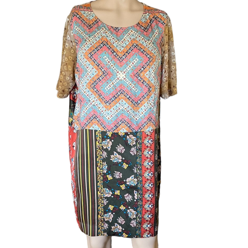 Anthropologie Tiny Patchwork Sheath Pencil Dress - image 1